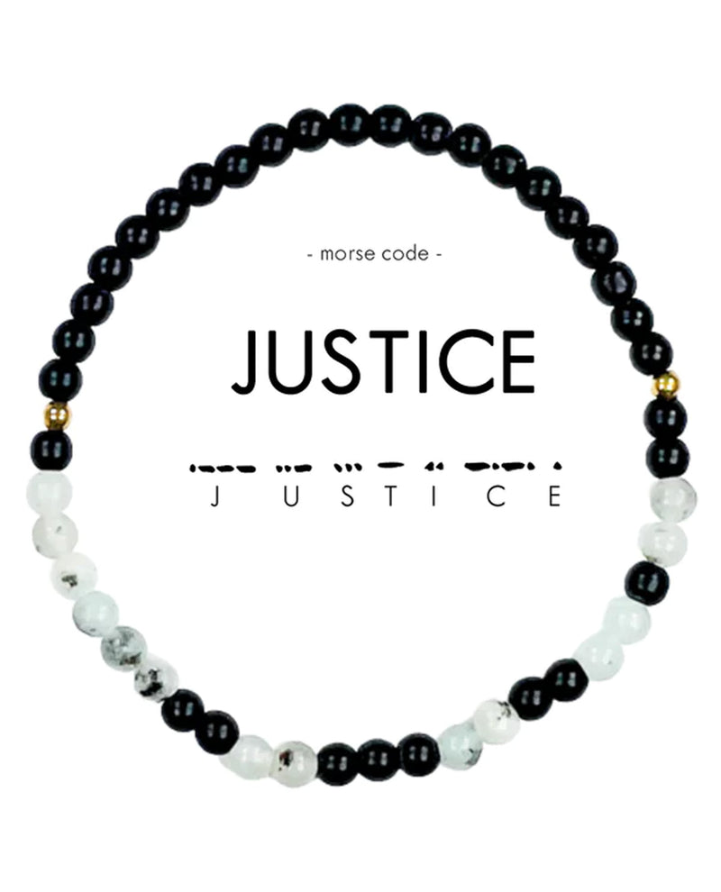 Morse Code Bracelet JUSTICE Black