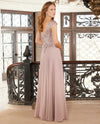 MGNY 32605 A-Line Lace Sequin Bodice Blush