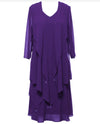 Alex Evenings 8192010 2 Piece Tiered With Jacket T Length Purple