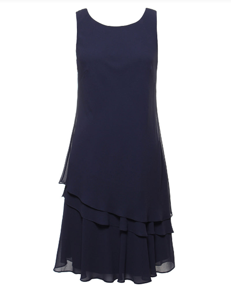 Alex Evenings 8192010 2 Piece Tiered With Jacket T Length Navy