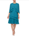 Alex Evenings 8192005 Tiered Asymmetrical With Jacket Teal