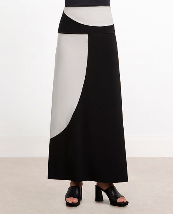 Sympli 2683CB Color Block A-Line Skirt BERMUDA SAND