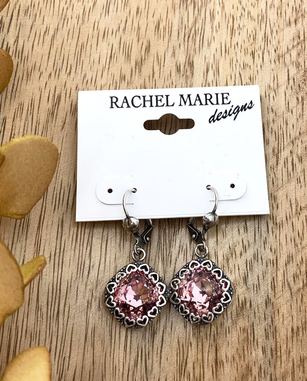 Rachel Marie Designs Valentina Filigree Cushin Cut Earring Light Rose