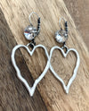 Rachel Marie Designs Corazon Square Stone Heart Earring Clear