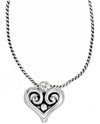 Brighton JN9732 Alcazar Heart Badge Clip Necklace with Swarovski crystals