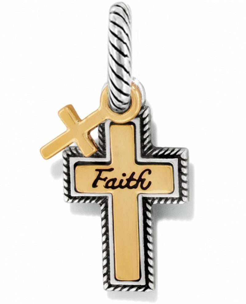 Brighton J99821 True Faith Charm two-tone cross charm with faith inscribed