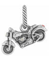 Silver Brighton J99632 Lets Ride Charm motorcycle design with Swarovski lights