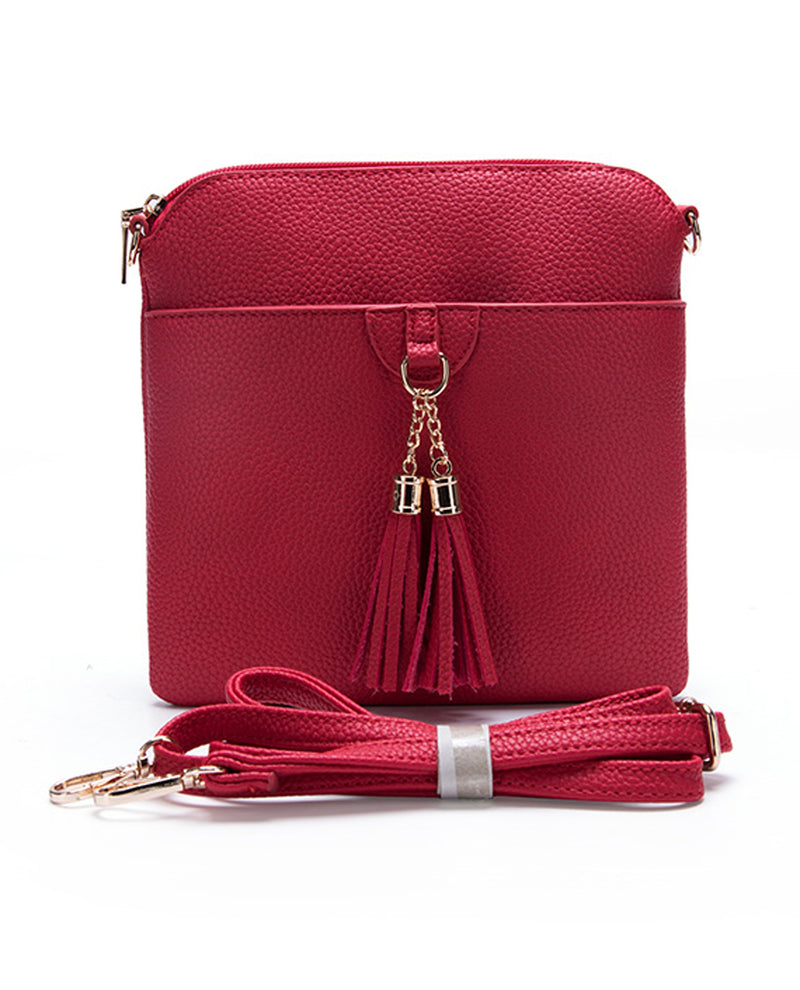 Pebble Cross Body With Tassel 3308 Red