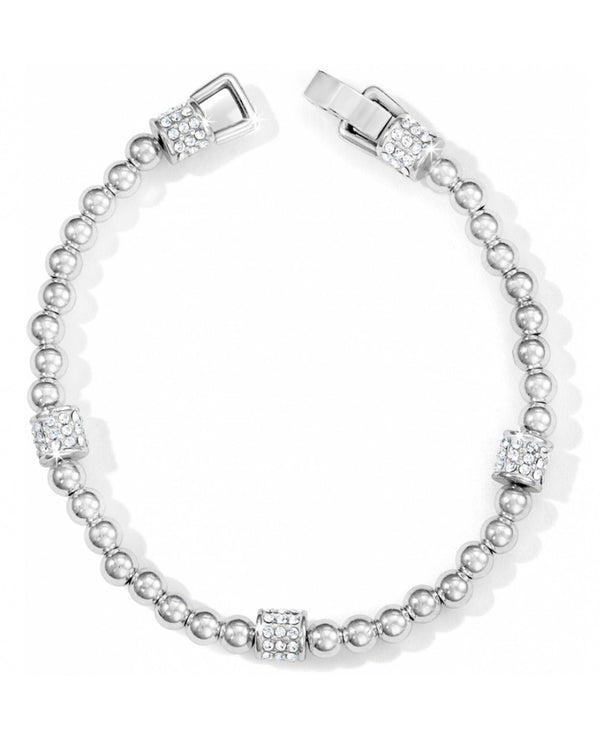 Silver Brighton JF0572 Meridian Petite Bracelet with silver beads and Swarovski crystals