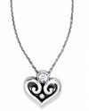 Brighton JN7272 Alcazar Heart Necklace silver heart necklace with Swarovski 