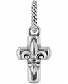 Brighton J97790 Royal Cross Charm silver cross charm with petit fleur de lis