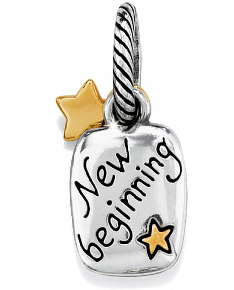 Brighton J97801 New Beginning Charm silver charm that says new beginnings 