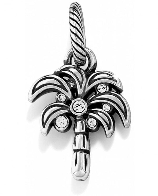 Brighton J97952 Desert Palm Charm silver palm tree charm with dots of Swarovski 