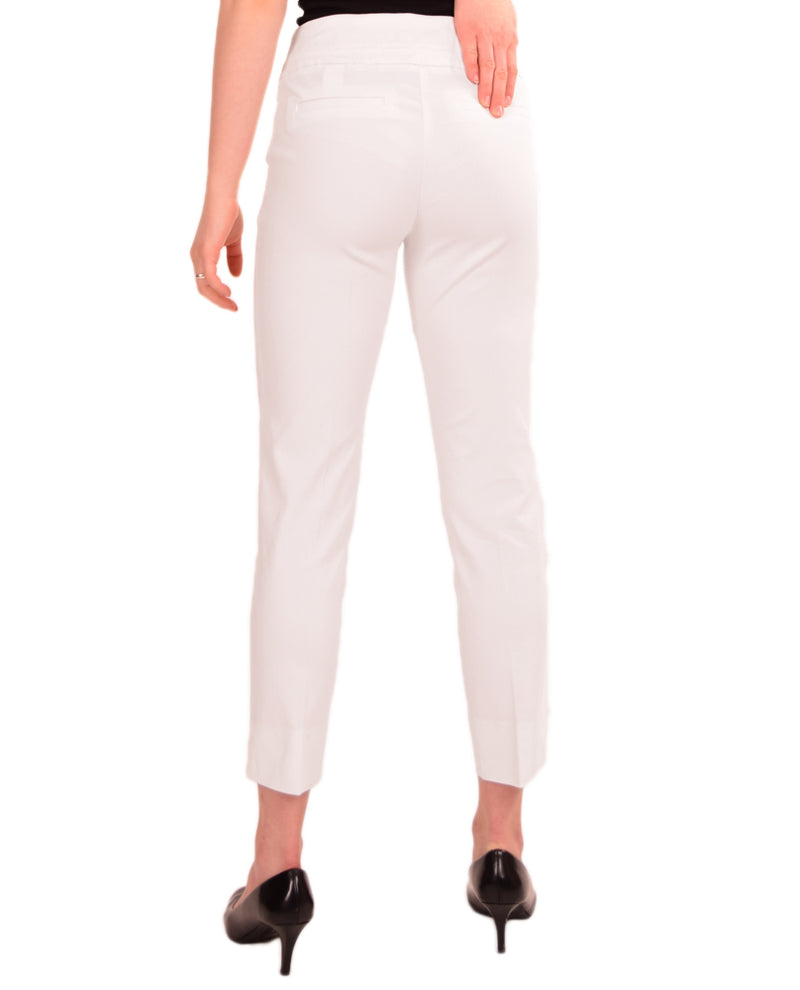 Back of Renuar R1542 White Skinny Ankle Pant be comfortable in these stylish stretch ankle pants