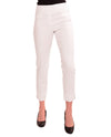 Renuar R1542 Petite Cigarette Style Ankle Pants CL White smooth you out with elastic waist
