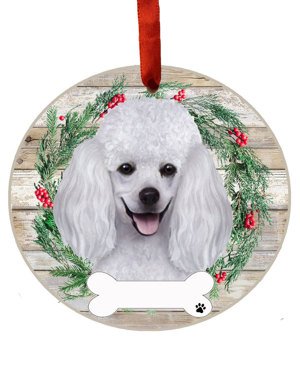 White Poodle Ornament 550-28