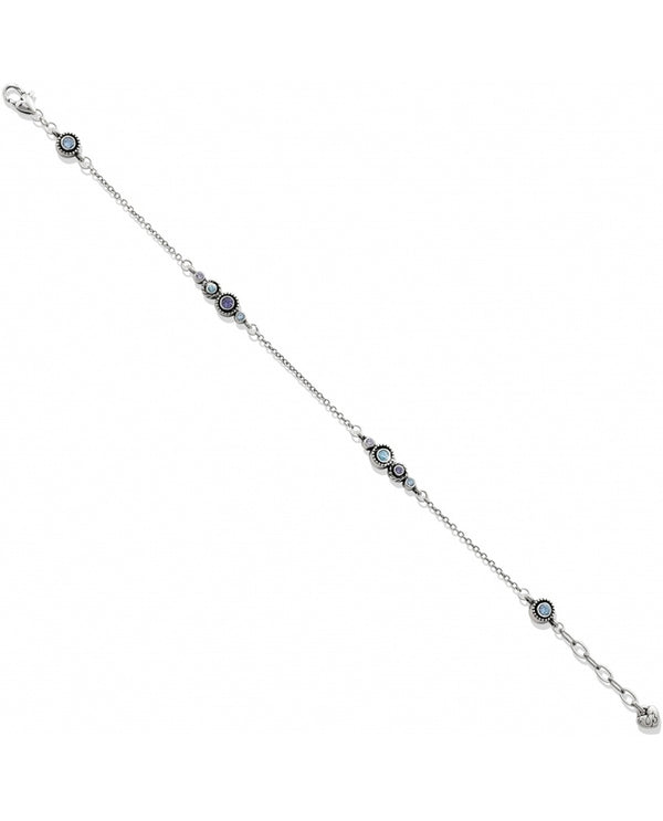 Brighton J71643 Halo Anklet delicate silver anklet with blue and purple Swarovski crystals