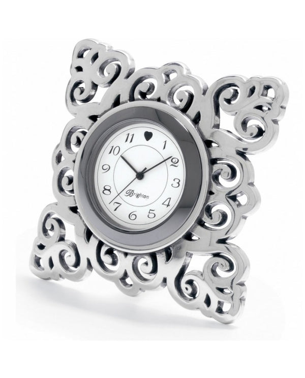 Silver Brighton G20100 Geneva Clock with snowflake design