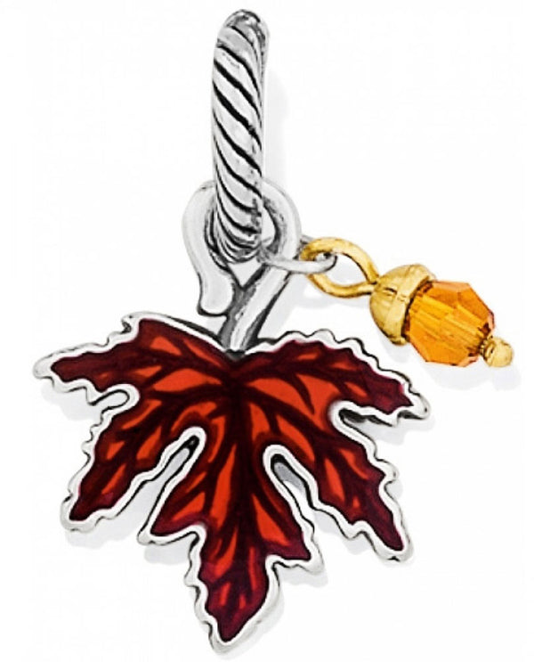 Brighton J95542 Maple Leaf Charm red maple leaf charm with acorn for fall