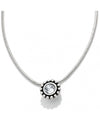 Silver Brighton JN3332 Twinkle Petite Necklace has a small Swarovski gem in bezel setting