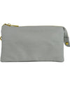 Zip Top Cross Body Handbag 7013 Light Grey