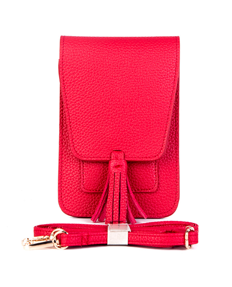 Cellphone Crossbody With Tassle 7075 Red
