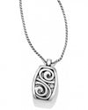 Silver Brighton JN3052 London Groove Badge Clip Necklace is an ID holder and stylish jewelry