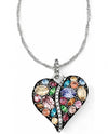 Silver Multi Brighton JL3203 Trust Your Journey Necklace rainbow Swarovski in a heart shape