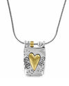 Silver gold Brighton J48522 Remember Your Heart Necklace with gold heart with swirls