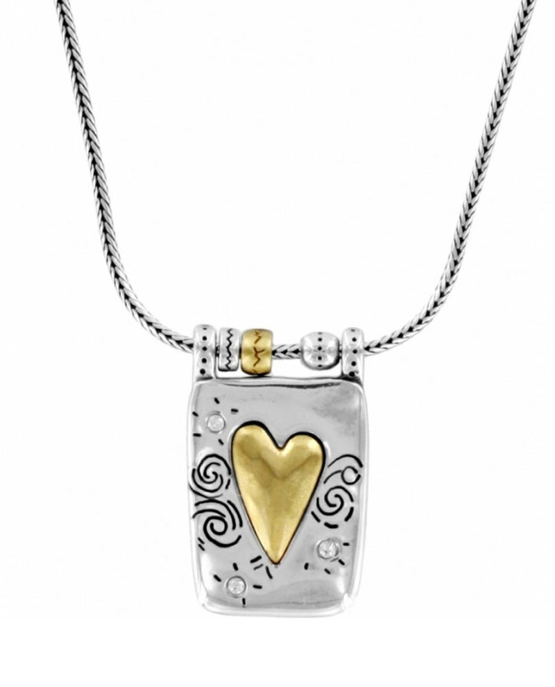 Buy the Designer Brighton Silver-Tone Black Leather Cord Heart Pendant  Necklace | GoodwillFinds