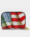 Rfid US Flag Zipper Wallet 81012