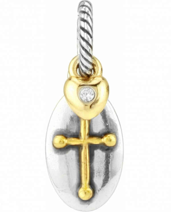 Brighton J92081 ABC Faithful Charm silver charm with gold cross