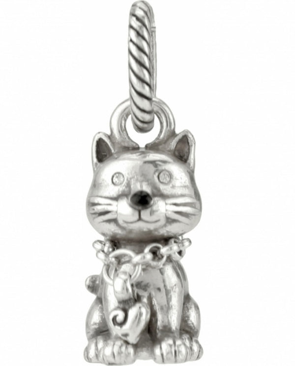 Brighton J92062 ABC Kitty Charm silver cat charm with heart