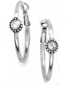 Silver Brighton JE1382 Twinkle Medium Post Earrings with classic hoops featuring Swarovski 