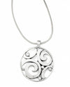 Silver Brighton JN1492 London Groove Necklace with Swarovski swirled round design