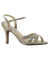 Touch Ups by Benjamin Walk 4185mo Dulce Shimmer Champagne glitter open toe strappy sandals