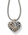 Silver gold Brighton JL5903 Neptune's Rings Reversible Heart Necklaces with mixed metal heart