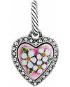 Brighton JC2013 Blooming Heart Charm Swarovski heart-shaped charm with daisies