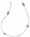 Silver Brighton J49510 Contempo Long Necklace with stations of swirly motifs and balls