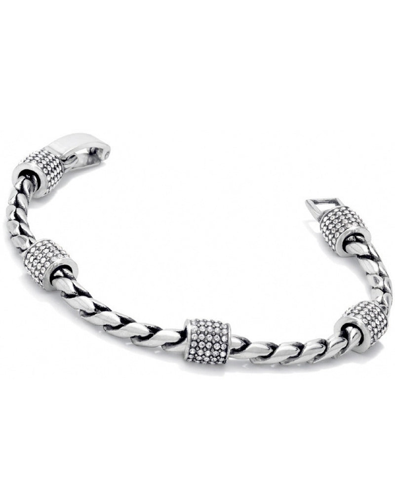 Silver Brighton J39482 Meridian Bracelet with twisted rope chain and stations of Swarovski