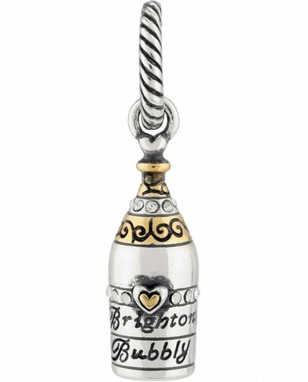 Brighton J93002 ABC Bubbly Charm silver champagne charm with Swarovski 