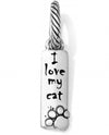 Brighton JC1960 Pensieri Cat Charm silver charm that says I love my cat