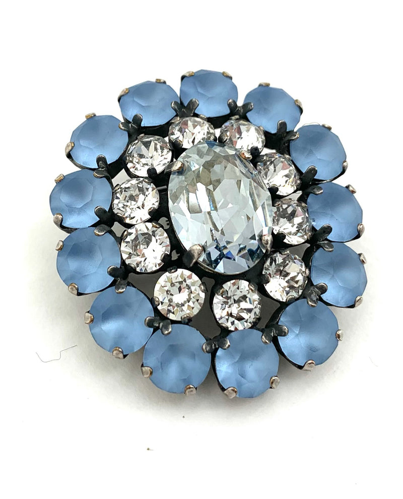 Rachel Marie Designs Ontario Swarovski Crystal Brooch POWDER BLUE