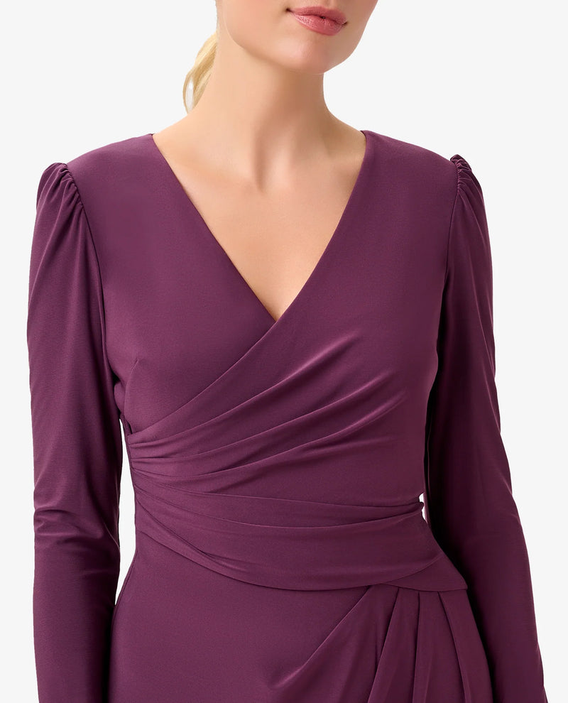 ADRIANNA PAPELL AP1E210005 BEADED CUFF MIDI LENGTH DRESS
