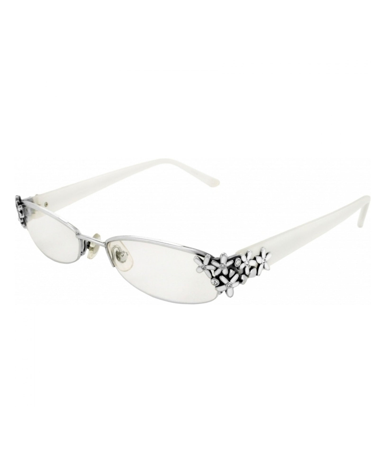 Brighton Silver Reading Glasses +1.0 lens with Decorative Case Art Vtg Brighton Foldable Reading Glasses Silver Plated With  main image 3