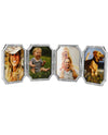 Brighton G10640 Tapestry Four-Picture Frame silver four slot photo frame that holds 2x3 photos