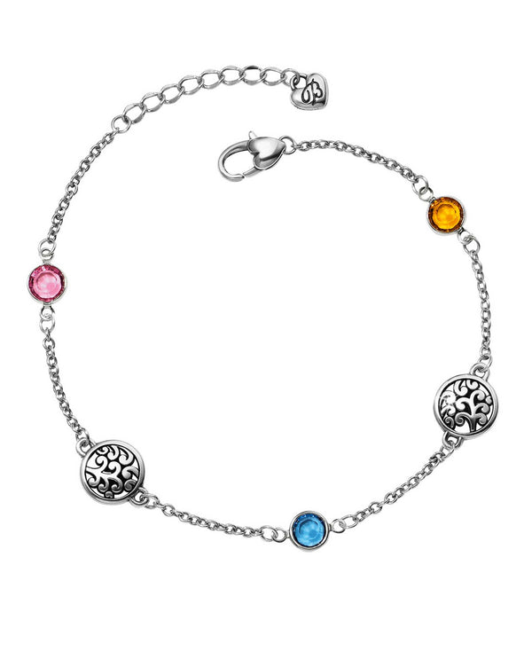 Brighton J71733 Elora Gems Anklet silver ankle bracelet with colorful Swarovski