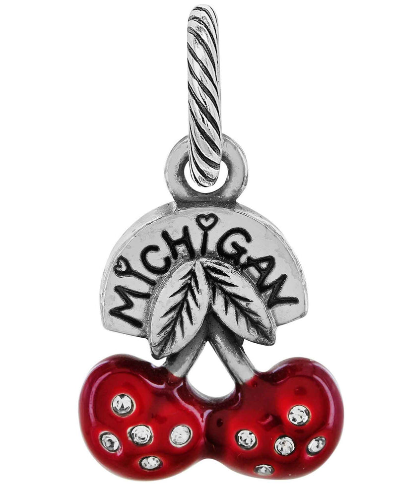 Brighton J90982 Michigan Cherry Charm red cherry charm with dotted Swarovski