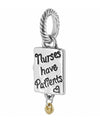 Brighton J95522 Nurse Charm silver nurse charm that says Nurses have patients on the back