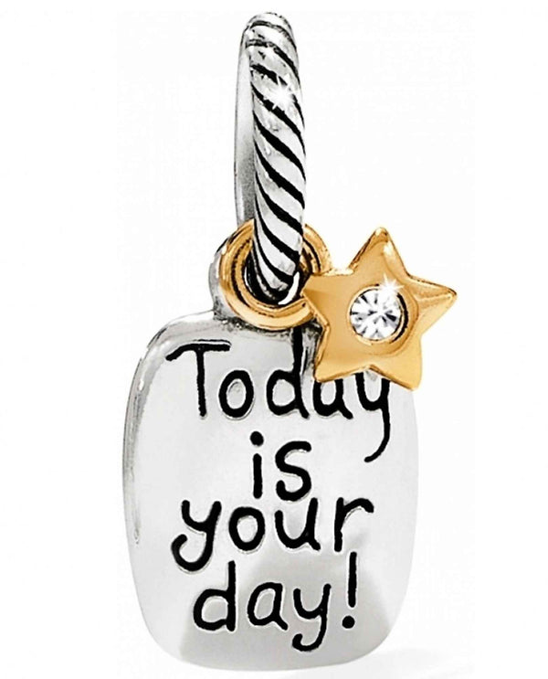 Brighton J97801 New Beginning Charm silver charm that says today is your day with a gold star